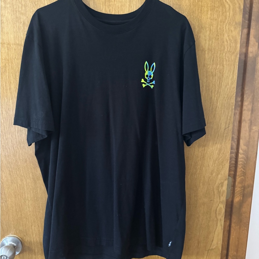 Psycho Bunny Black Tee with White Logo Print